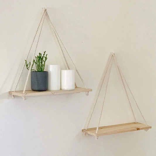 Premium Wood Swing Floating Shelves theluxeloft