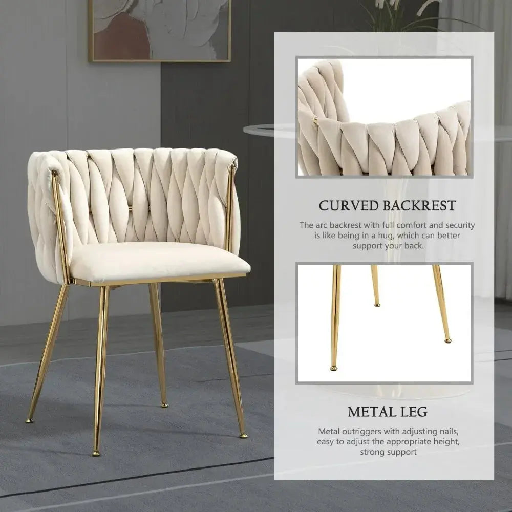 Modern Velvet Dining Chair with Gold Metal Legs, Set of 4 Luxury Tufted Dining Chairs for Living Room, Bedroom, Kitchen The Luxe Loft