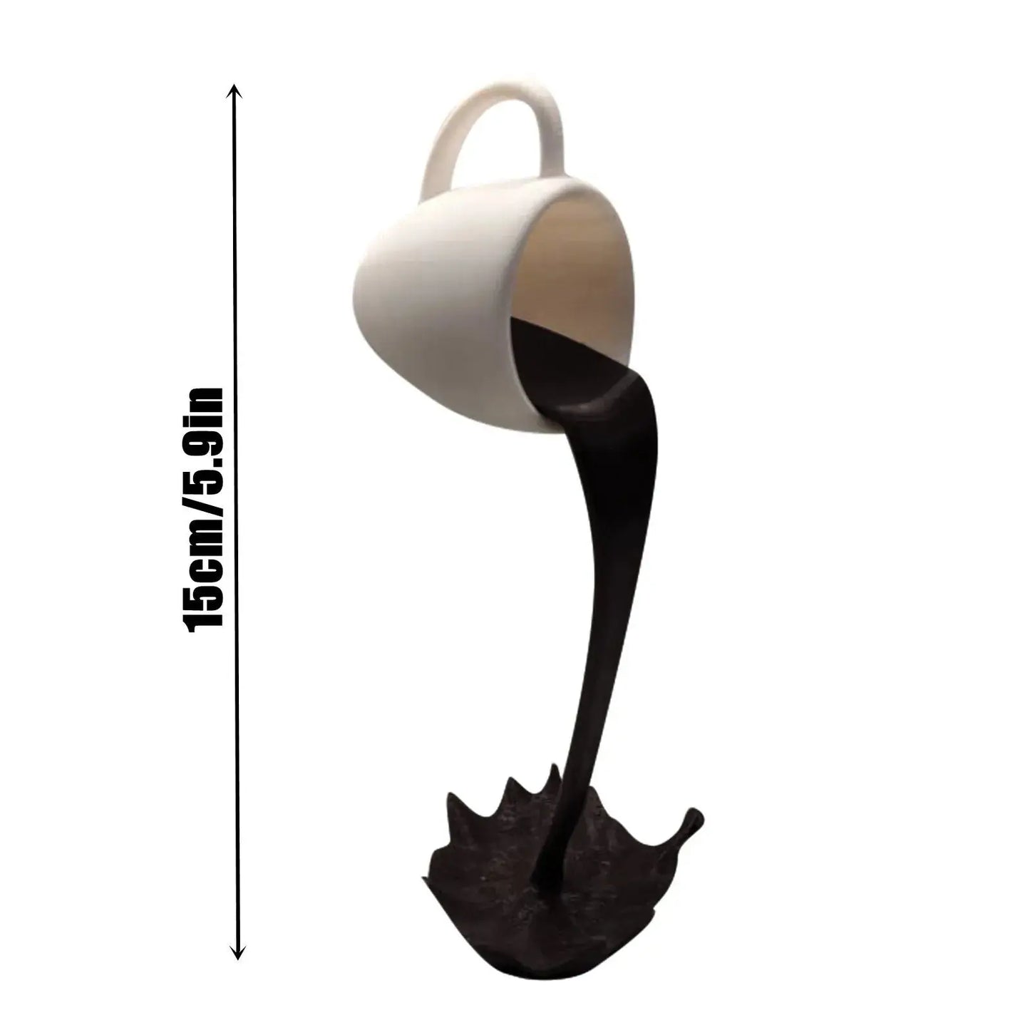 Floating Spilling Coffee Cup Sculpture theluxeloft