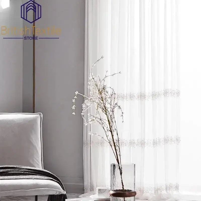 Nordic French Pearl Tulle Curtain The Luxe Loft