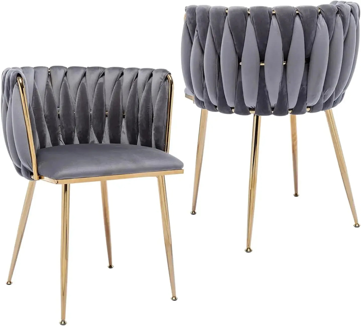 Modern Velvet Dining Chair with Gold Metal Legs, Set of 4 Luxury Tufted Dining Chairs for Living Room, Bedroom, Kitchen The Luxe Loft