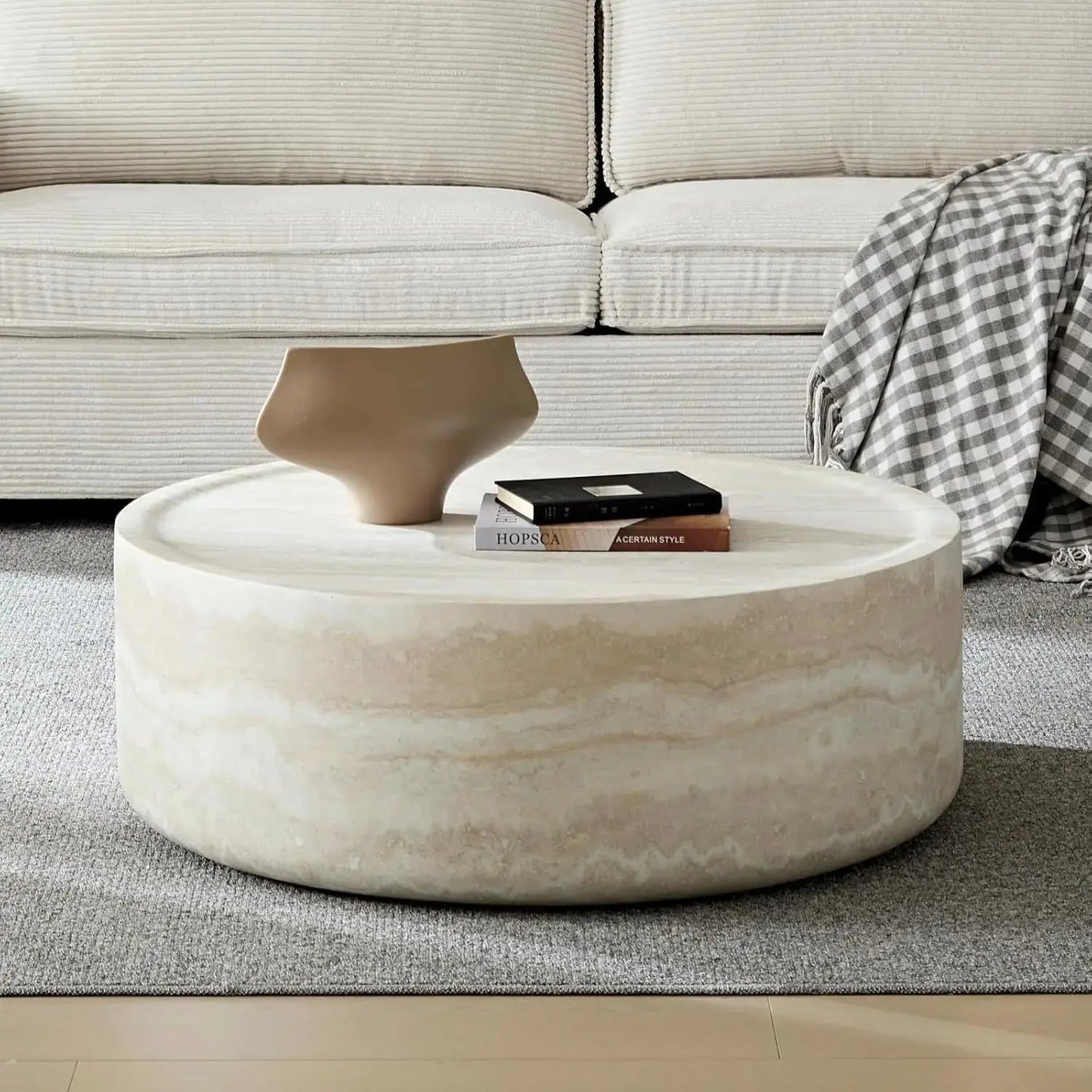 Round Wood Coffee Table The Luxe Loft