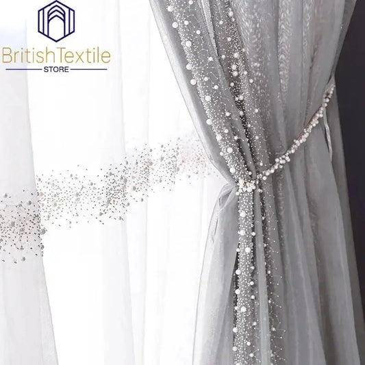 Nordic French Pearl Tulle Curtain The Luxe Loft