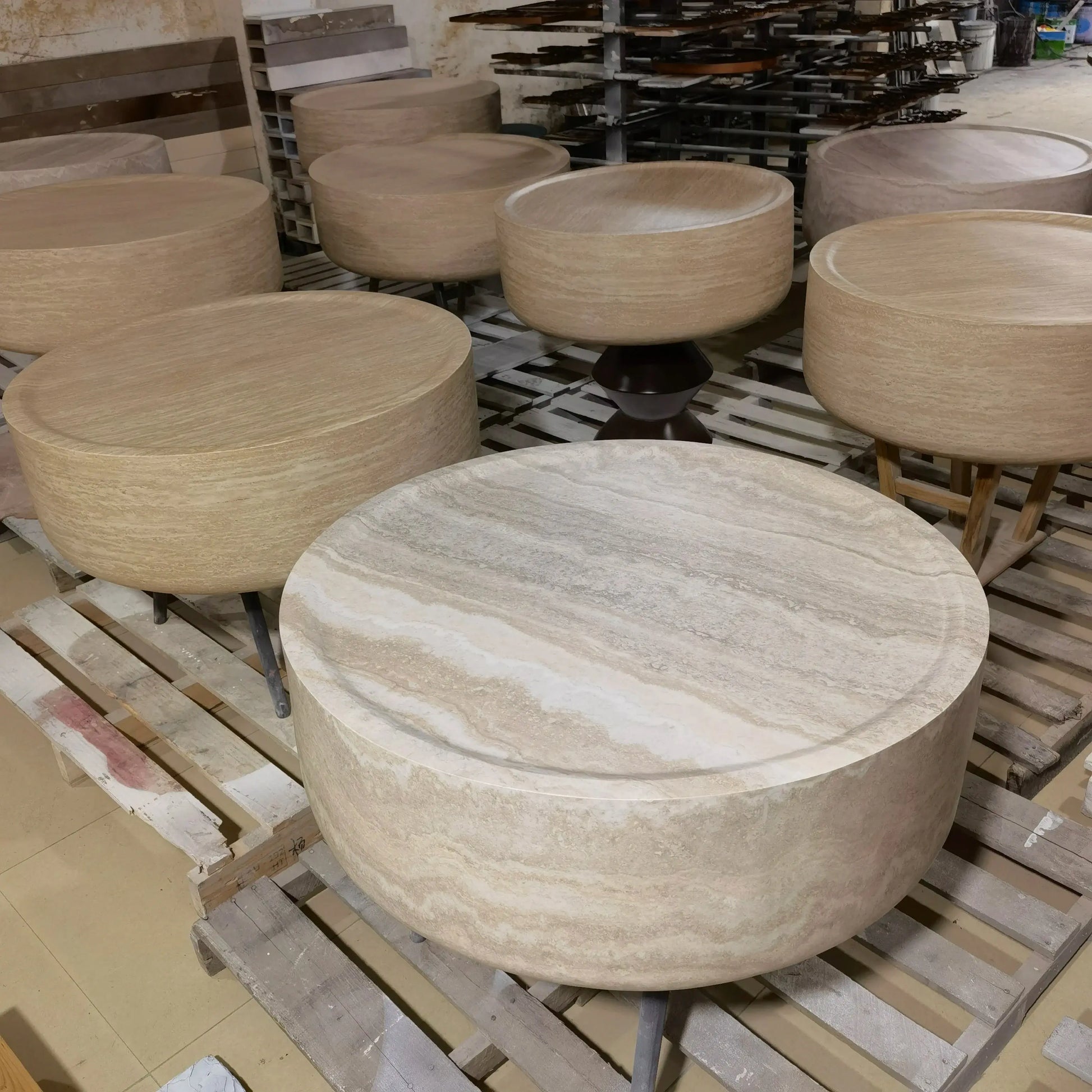 Wabi Sand wind travertine coffee table The Luxe Loft