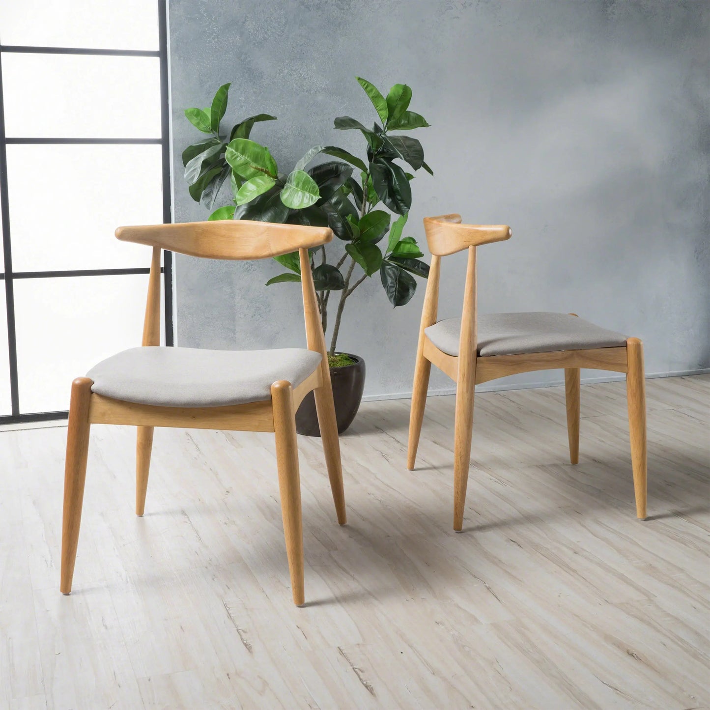 Set of 2 Contemporary Farmhouse Wood Chair The Luxe Loft