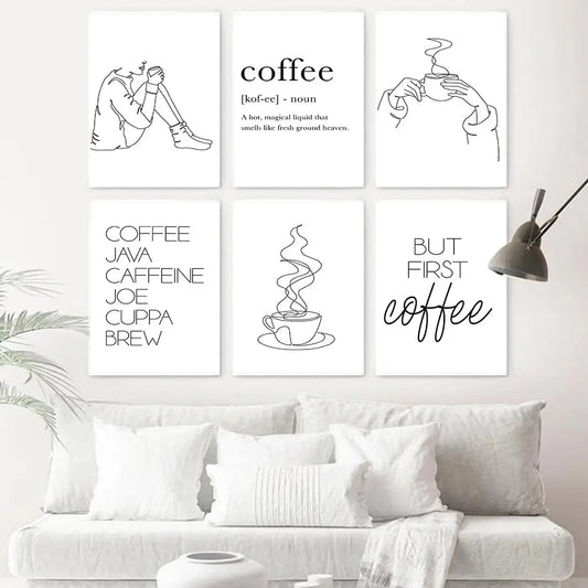 Nordic Coffee Bar Sign Wall Picture theluxeloft