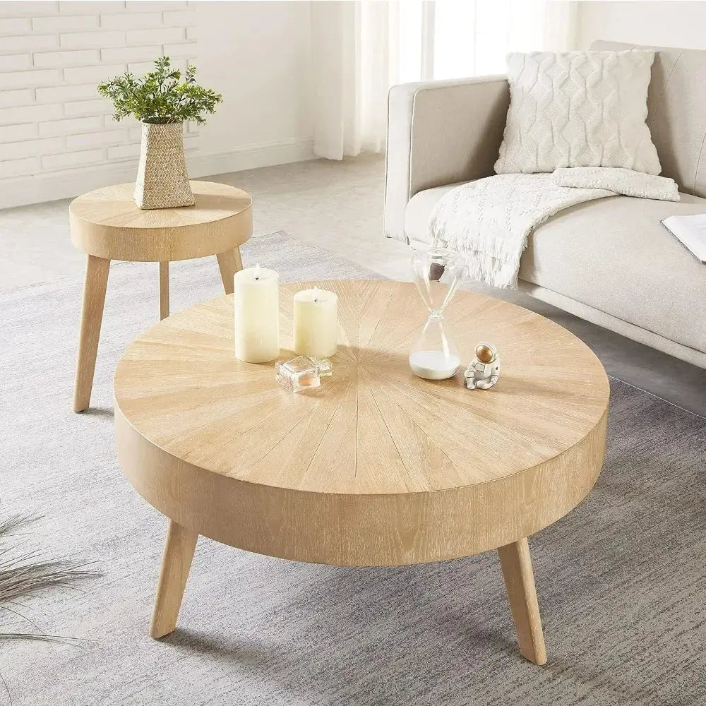 2-piece solid wood coffee table The Luxe Loft