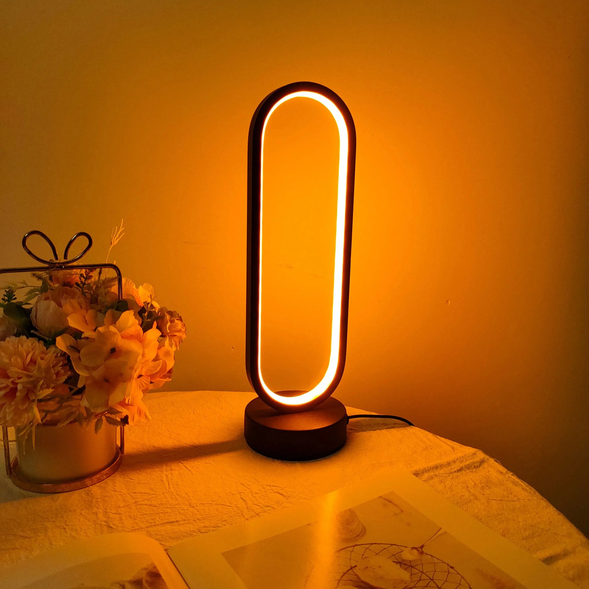 LED Ring Bedside Lamp theluxeloft