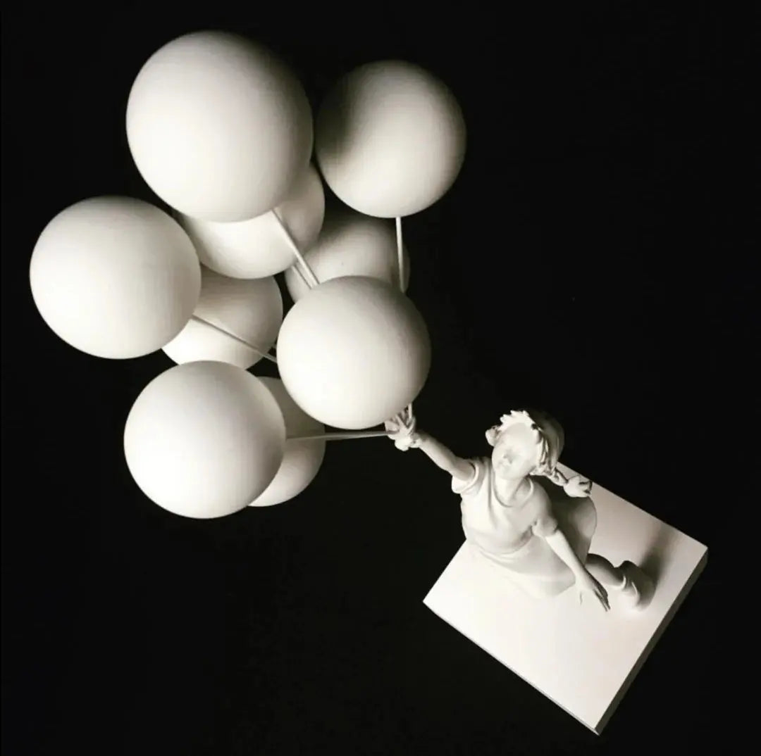 58cm Banksy Flying Balloons Girl Sculpture theluxeloft