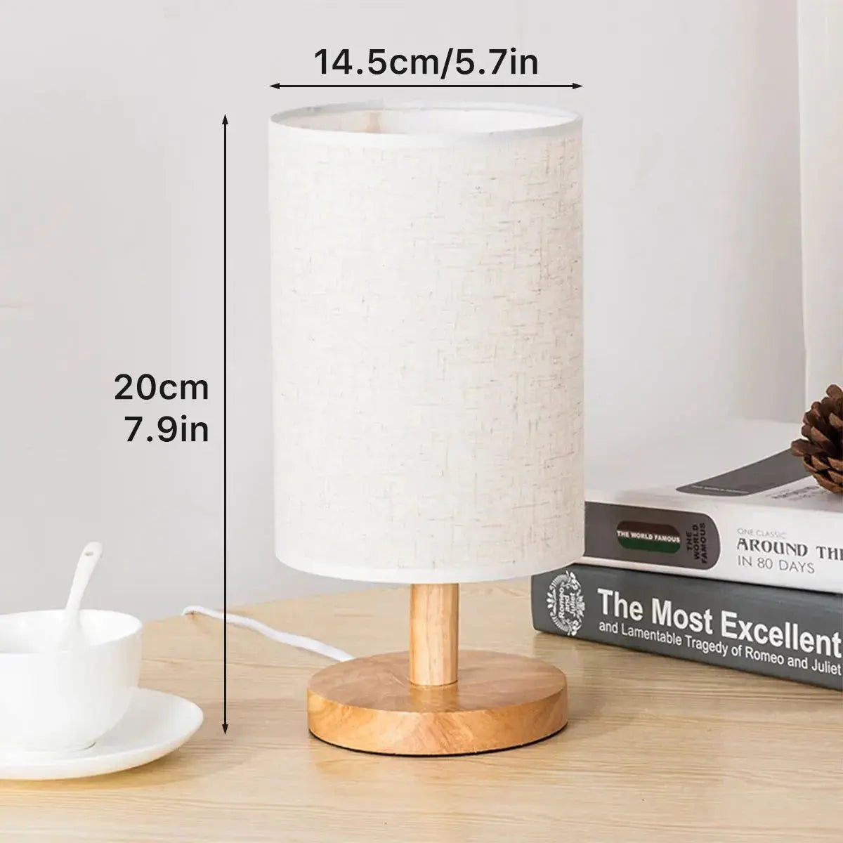 Cylinder Wooden Table Lamp theluxeloft