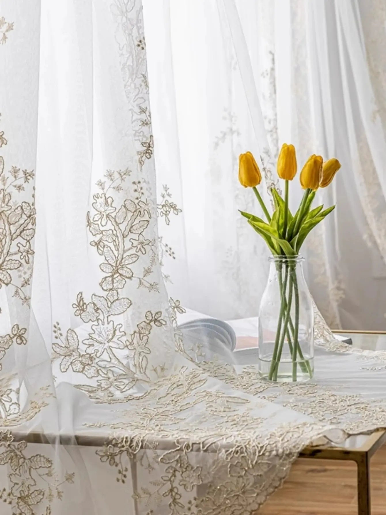 Embroidered White Curtains The Luxe Loft