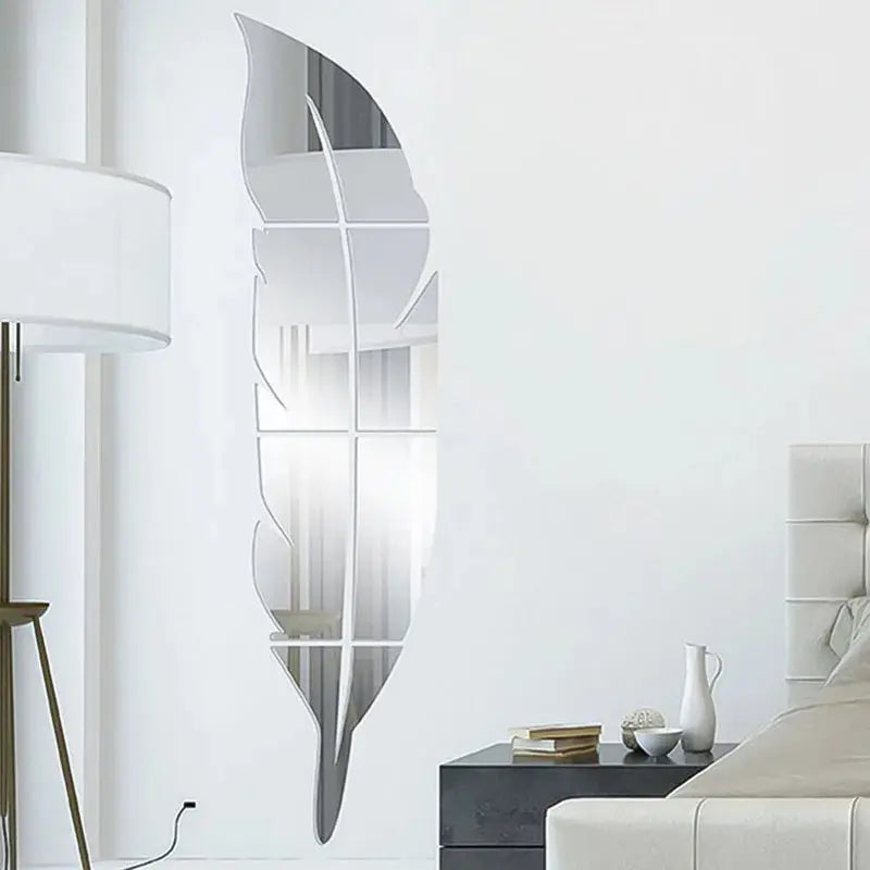 DIY Feather Plume 3D Mirror Wall Sticker theluxeloft