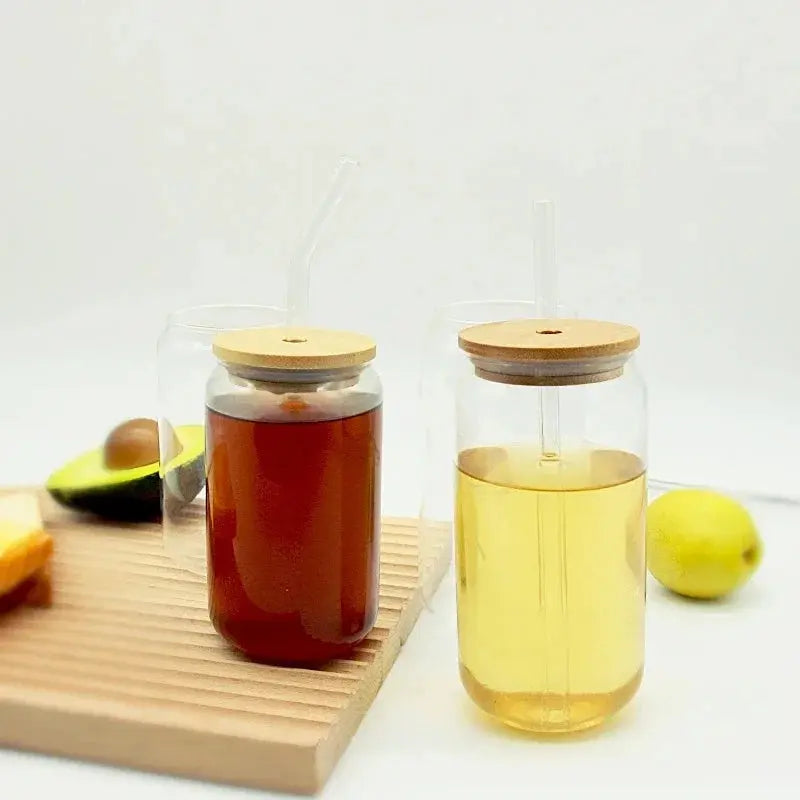 Creative Glass Cup With Bamboo Lid theluxeloft