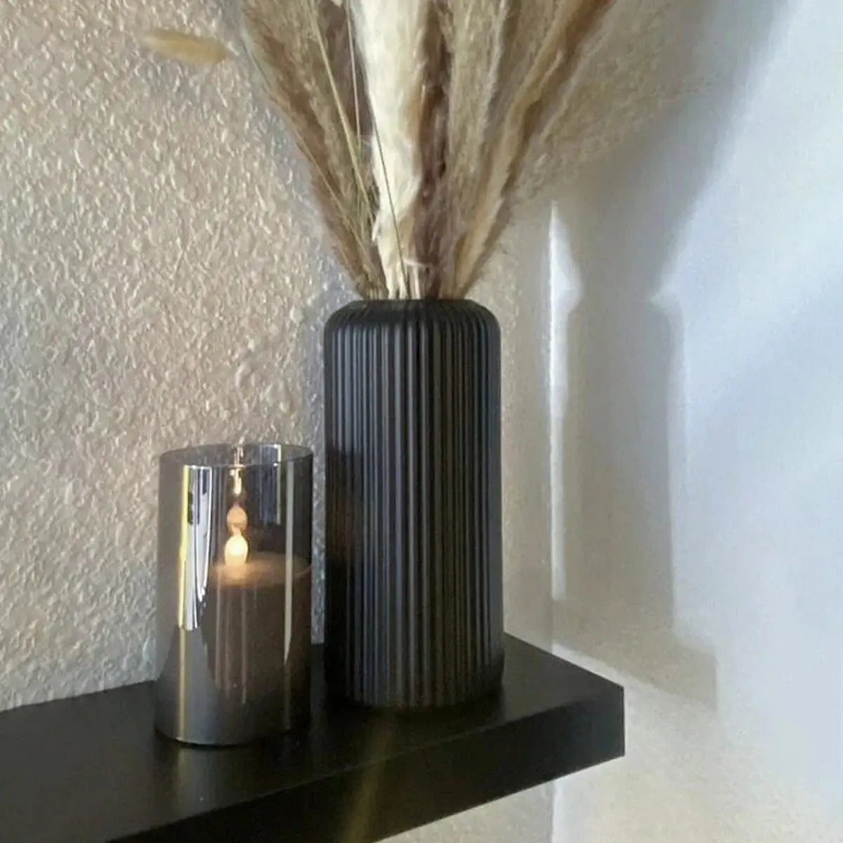 Striped Ceramic Look Vase theluxeloft