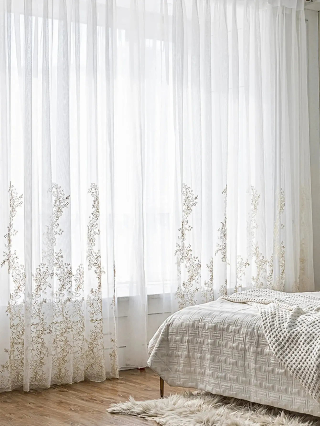 Embroidered White Curtains The Luxe Loft