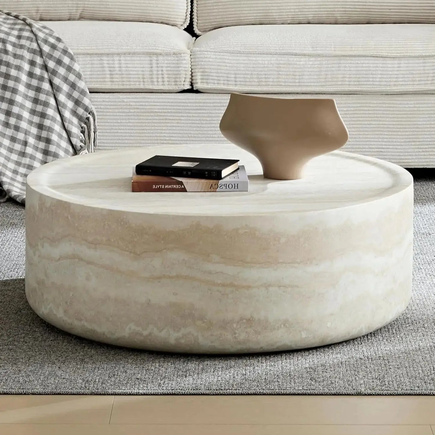 Round Wood Coffee Table The Luxe Loft