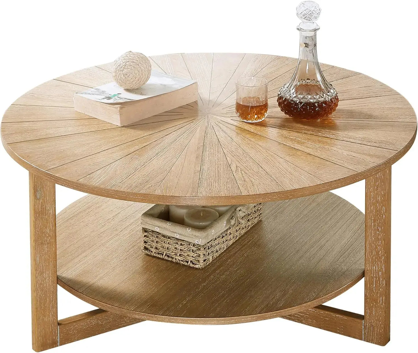 Wood Round Coffee Table The Luxe Loft