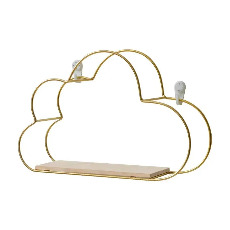 Creative Cloud Iron Wood Wall Shelf theluxeloft