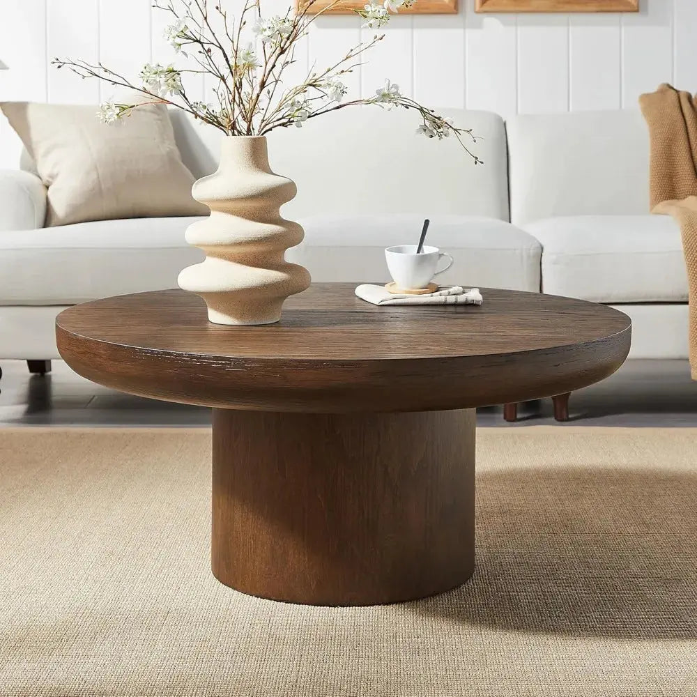 Round Wood Coffee Table The Luxe Loft