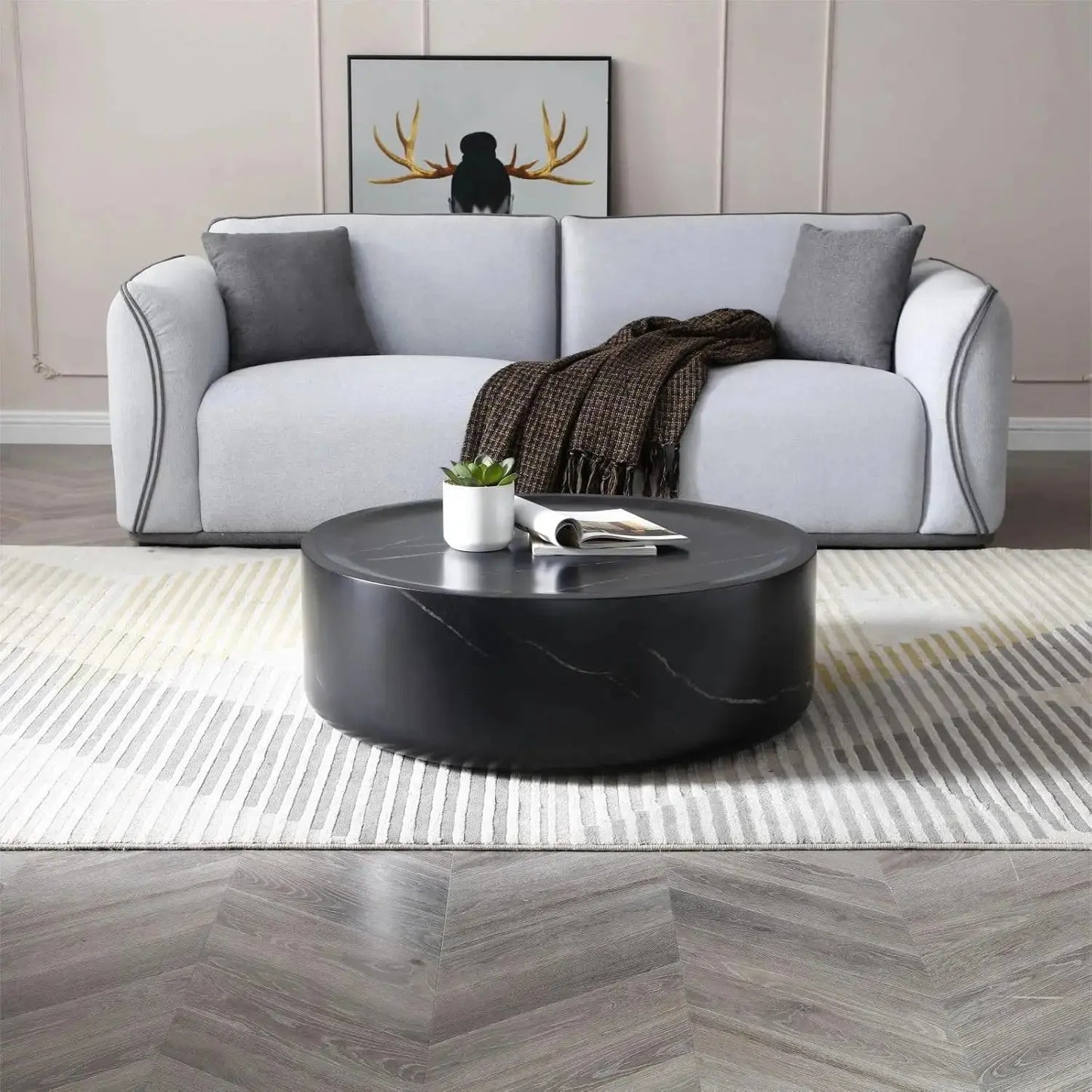 Round Wood Coffee Table The Luxe Loft