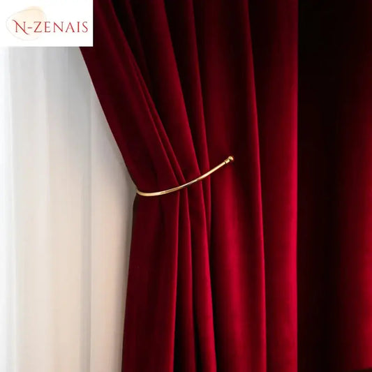 Modern  Luxury Nordic Burgundy Red Velvet curtains The Luxe Loft