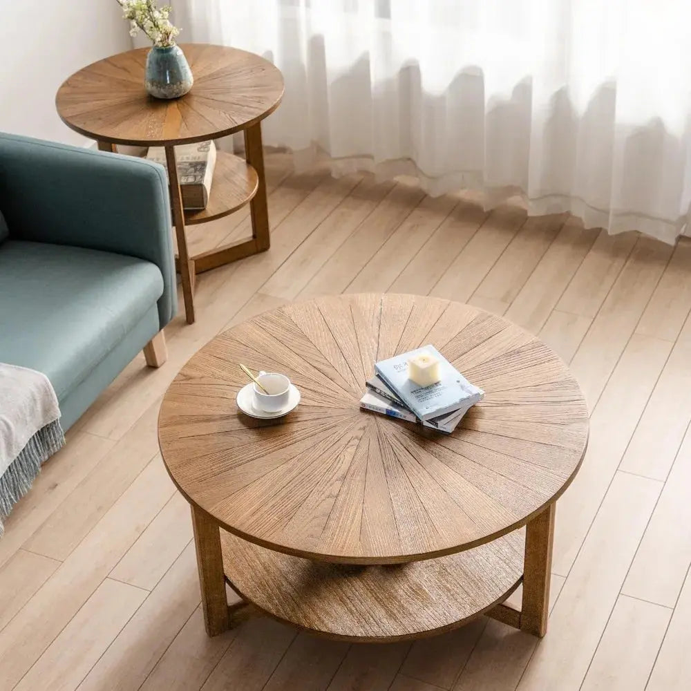 Wood Round Coffee Table The Luxe Loft