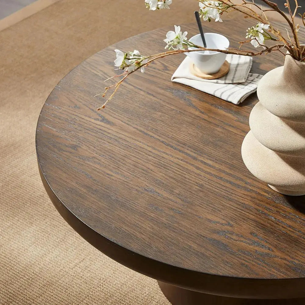 Round Wood Coffee Table The Luxe Loft