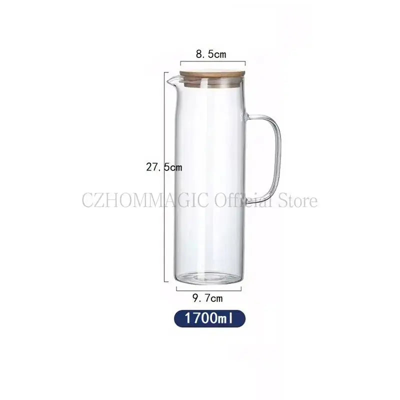 1.7L Glass Water Pitcher with Handle - The Luxe Loft