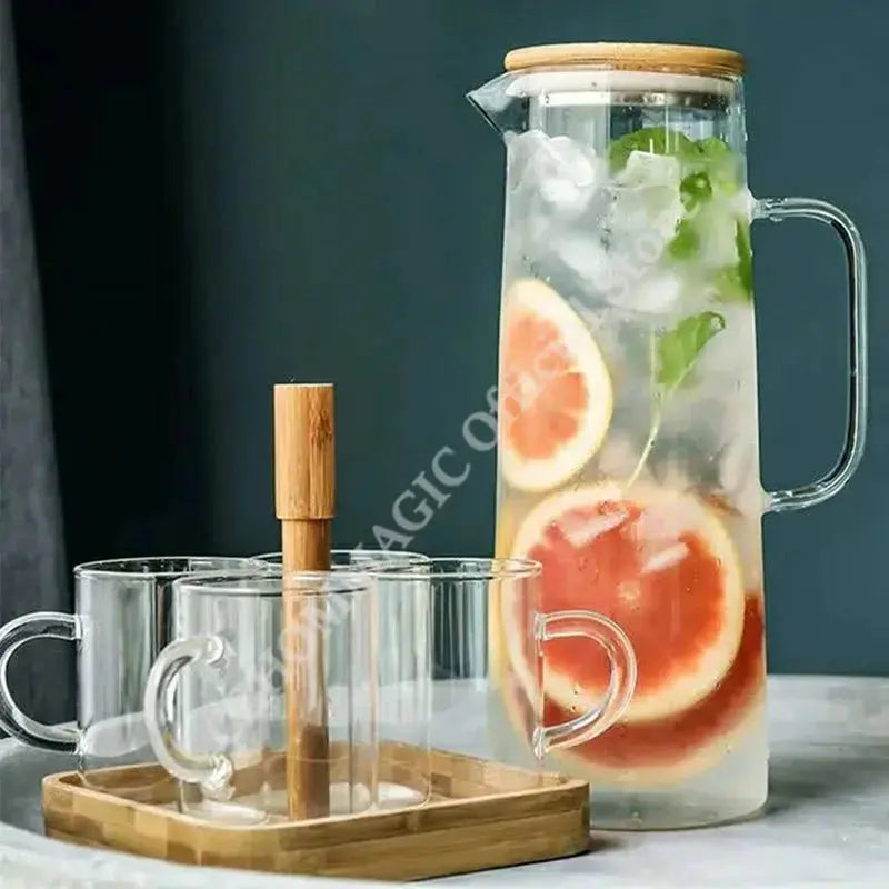 1.7L Glass Water Pitcher with Handle - The Luxe Loft